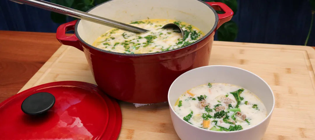 Sausage Sweetpotato and Kale Soup