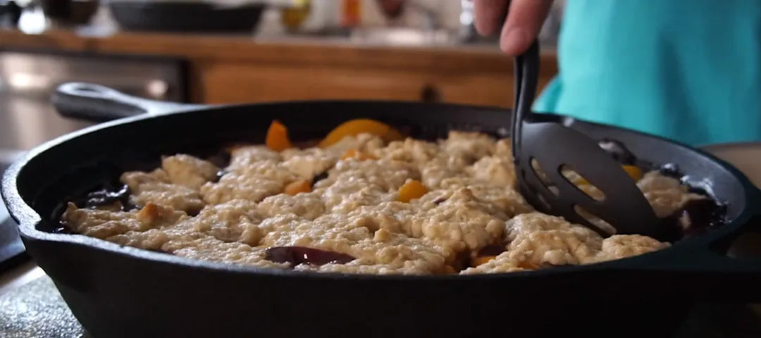 Peach and Blueberry Bourbon Crumble
