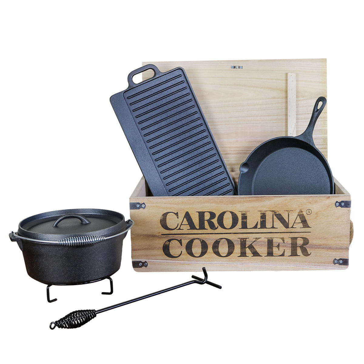 7PC CAST IRON CAMP COOKWARE SET