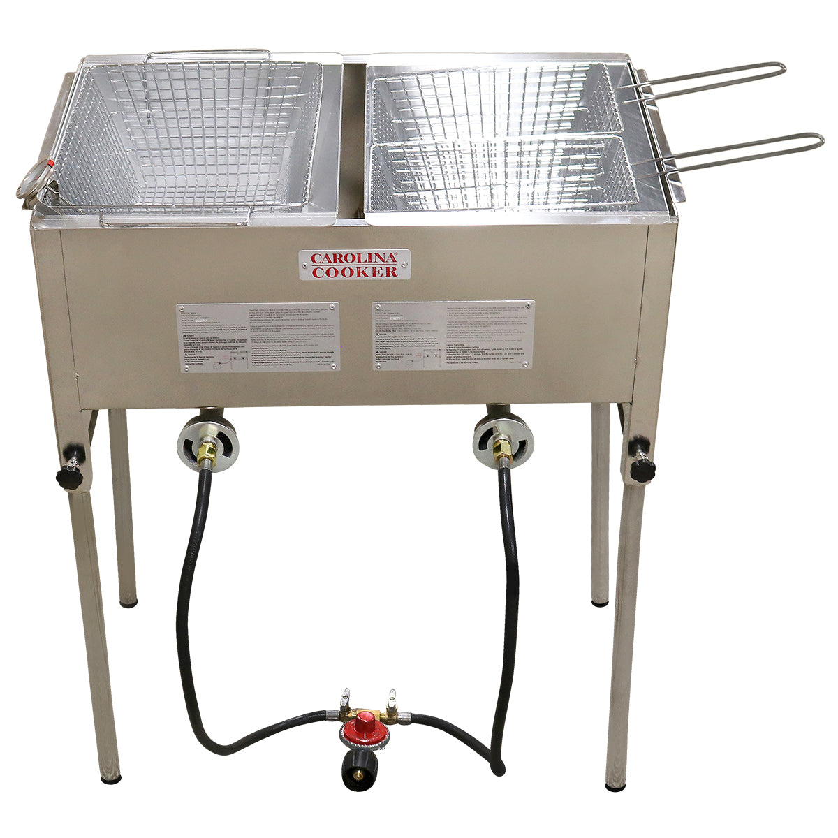 2 BURNER FRYER SS W/ 3 BASKETS,