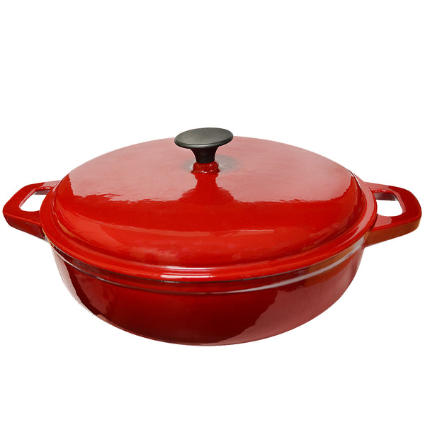 4 Quart Enamel Cast Iron Casserole Pot with Lid