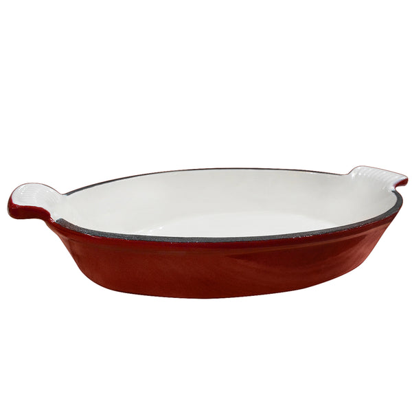 Enamel Cast Iron Oval Baking Pan, 11.5" x 8.25"