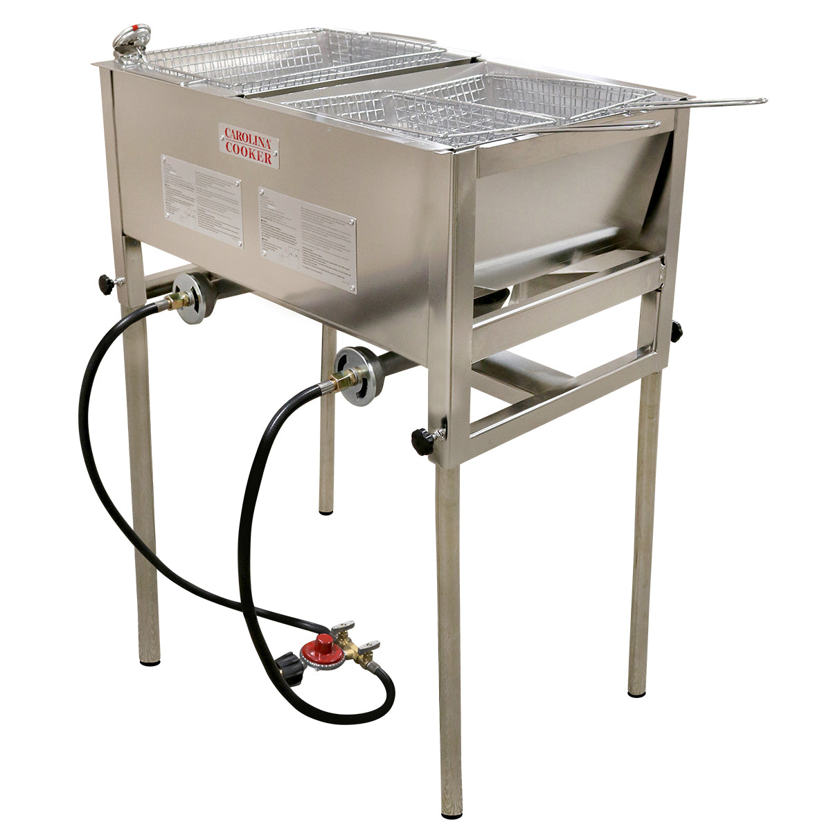 2 BURNER FRYER SS W/ 3 BASKETS,