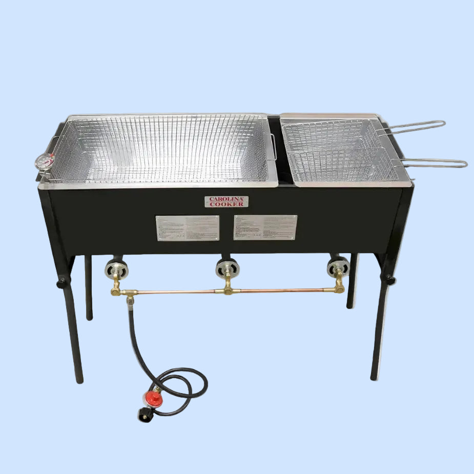 3 BURNER FRYER W/ 2 BASKETS