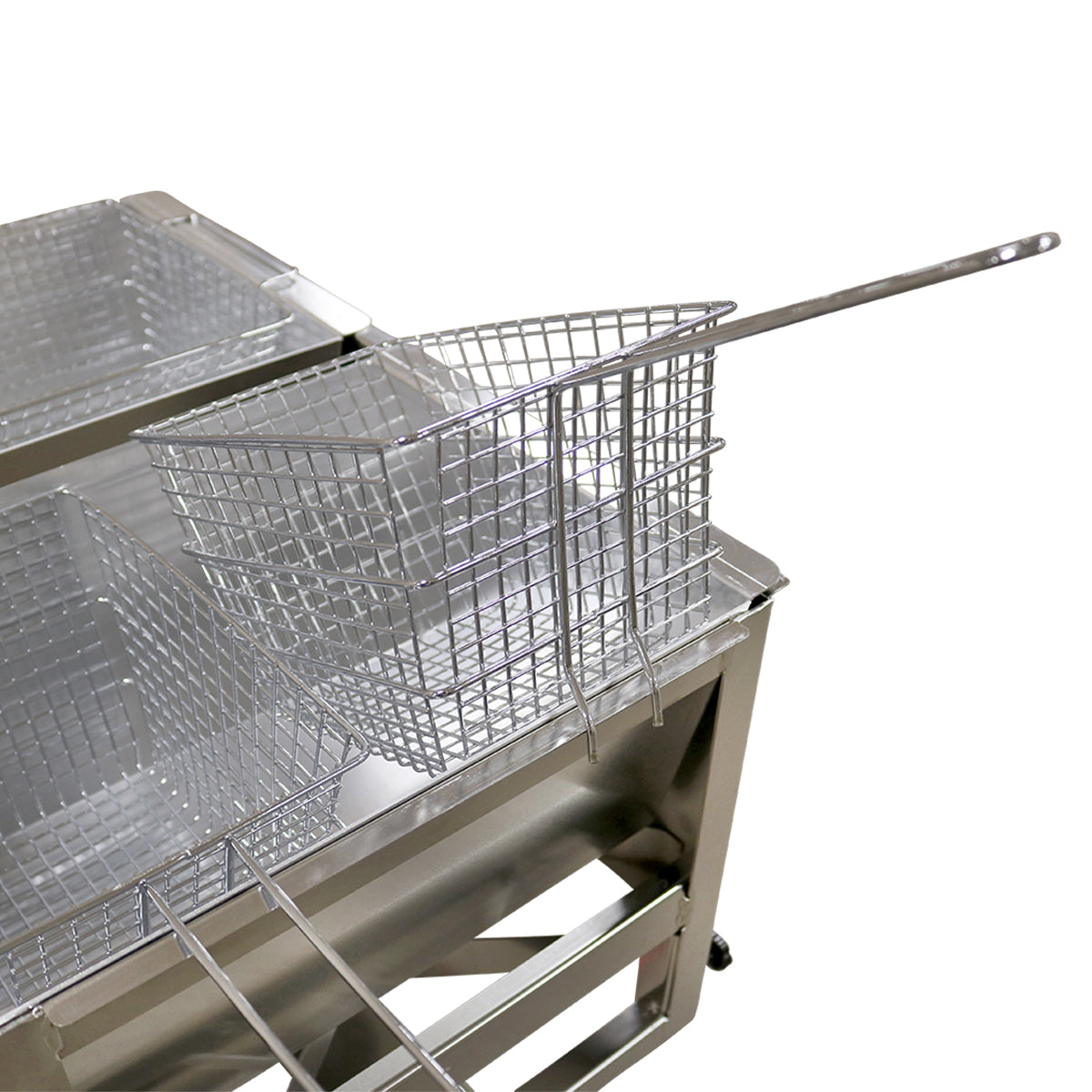 2 BURNER FRYER SS W/ 3 BASKETS,