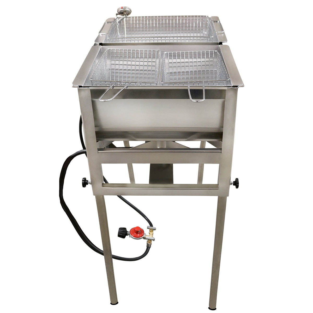 2 BURNER FRYER SS W/ 3 BASKETS,