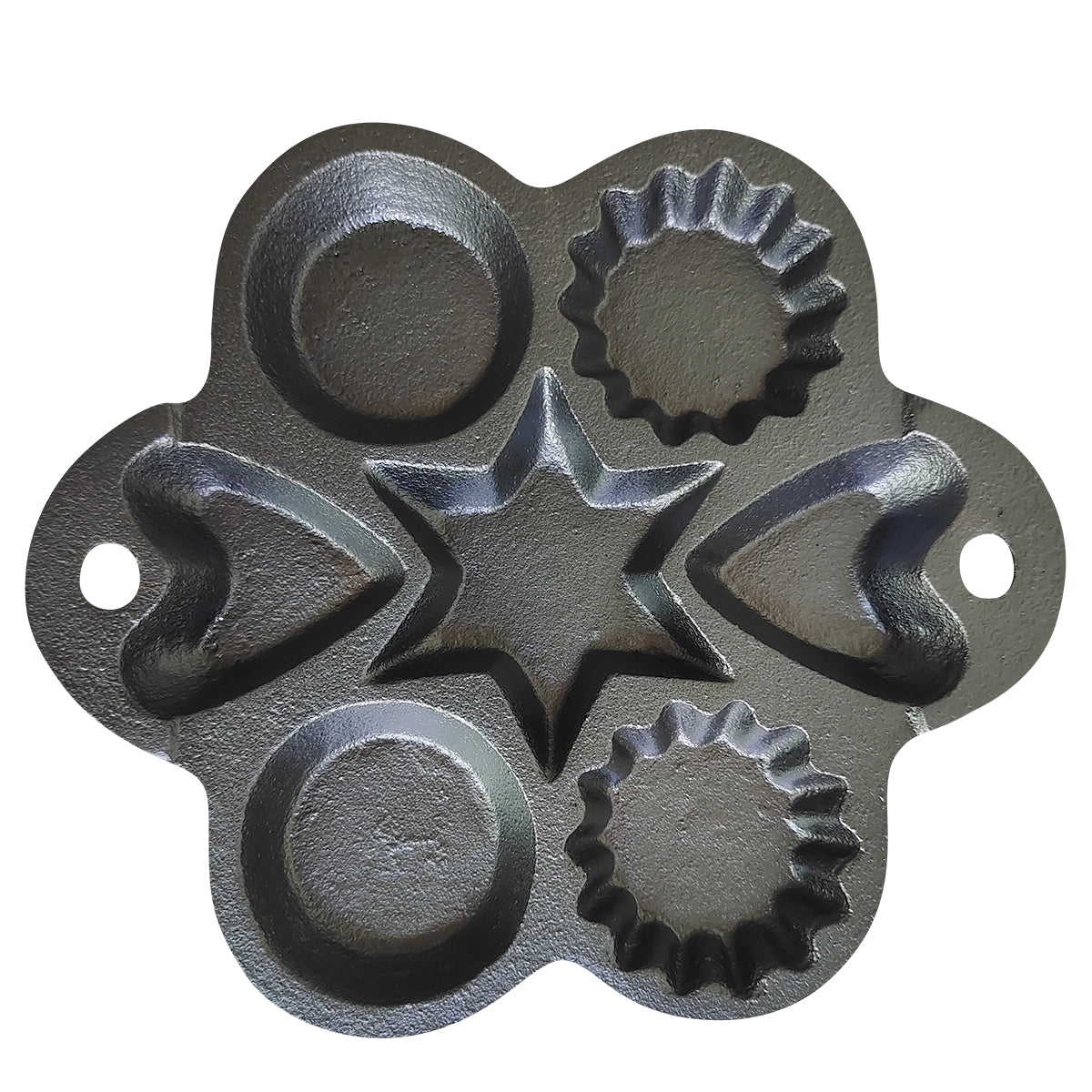 7 CUP CAST IRON SHAPE PAN