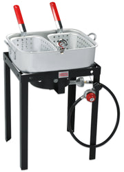 18QT DUAL BASKET FRYER W/ STAND