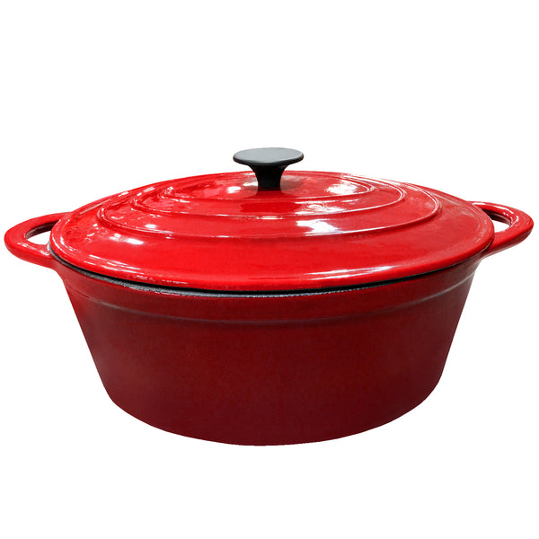 8 Quart Enamel Cast Iron Oval Pot with Lid