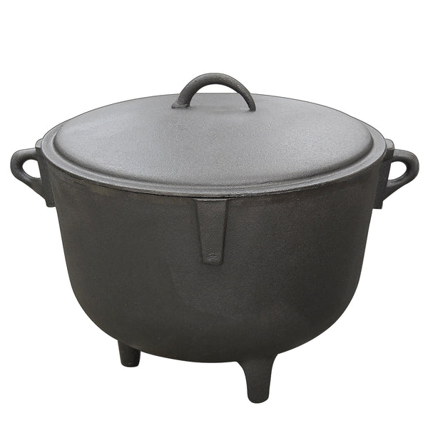 14 Quart Pre-Seasoned Cast Iron Stew Pot with Lid and Legs