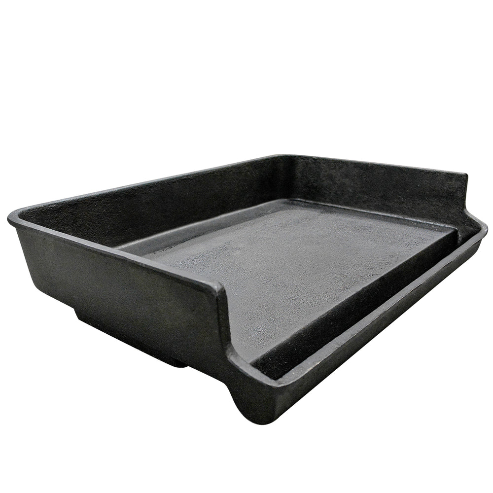 CAST IRON GRIDDLE W/ DRAIN TRAY