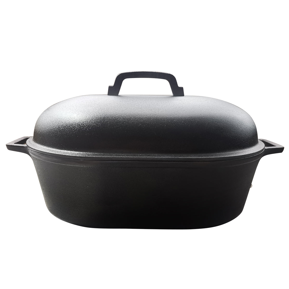 10QT OVAL CAST IRON ROASTER W/