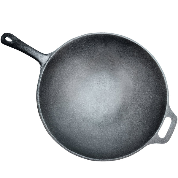 12 in. Pre-seasoned Cast Iron Wok