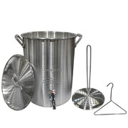 30QT AL FRY POT W/LID, SUPPORT