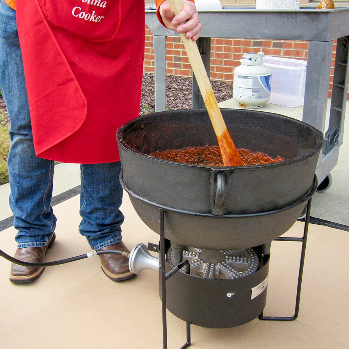10 Gallon Pre-seasoned Cast Iron Stew Pot with Burner Stand