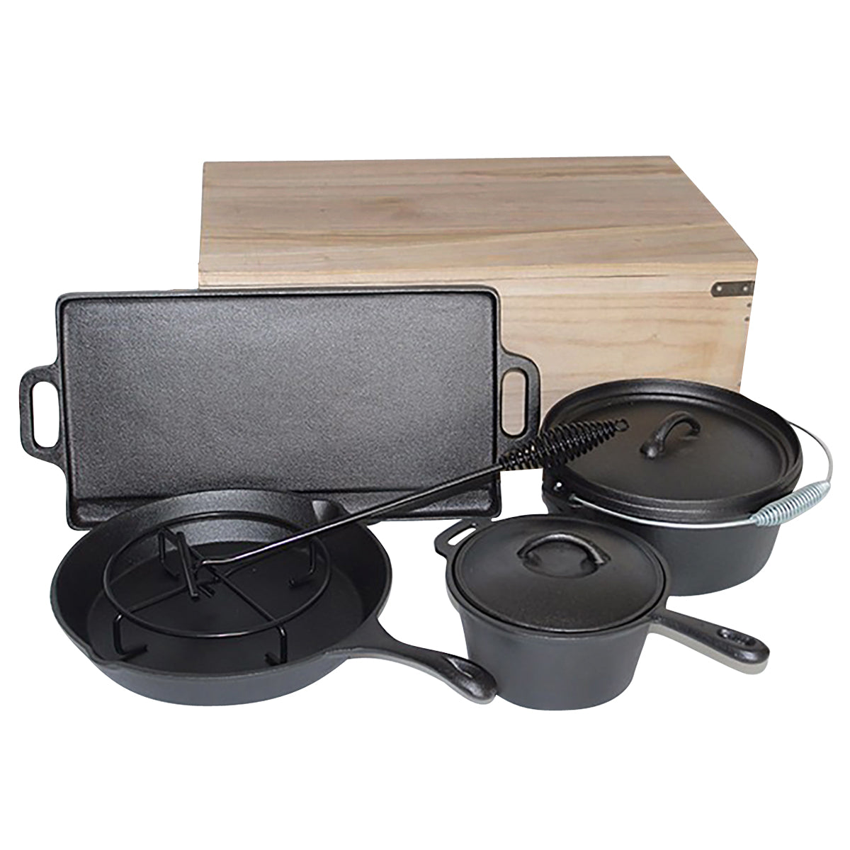 7PC CAST IRON CAMP COOKWARE SET